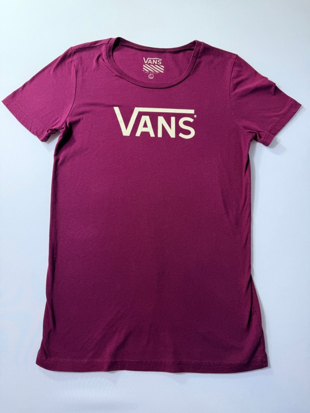 Vans Logo Tee in Berry Plum